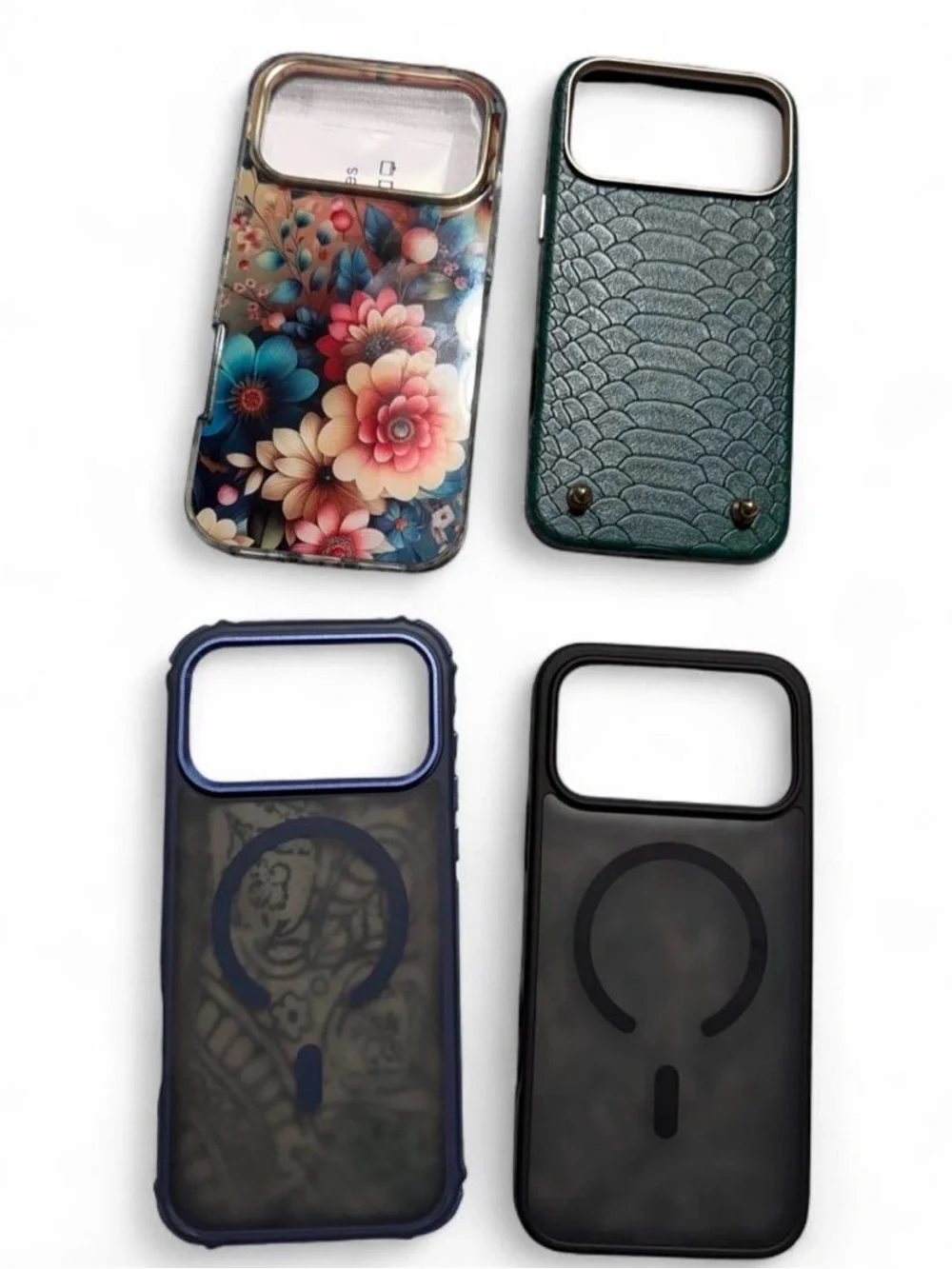 Universal Floral & Textured Phone Case Bundle - Green, Black, Blue, Multicolor
